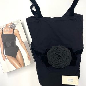 Black Giorgio Armani by Wolford Bodysuit w bow detail Medium